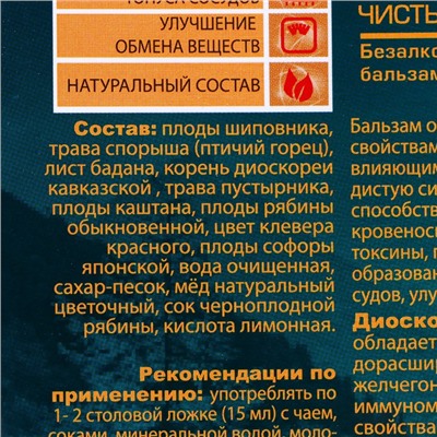 Бальзам Кавказкий "Святой источник" чистые сосуды, 250 мл